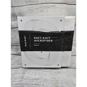 Malouf Soft-knit Microfiber Queen Sheet Set New In Package White